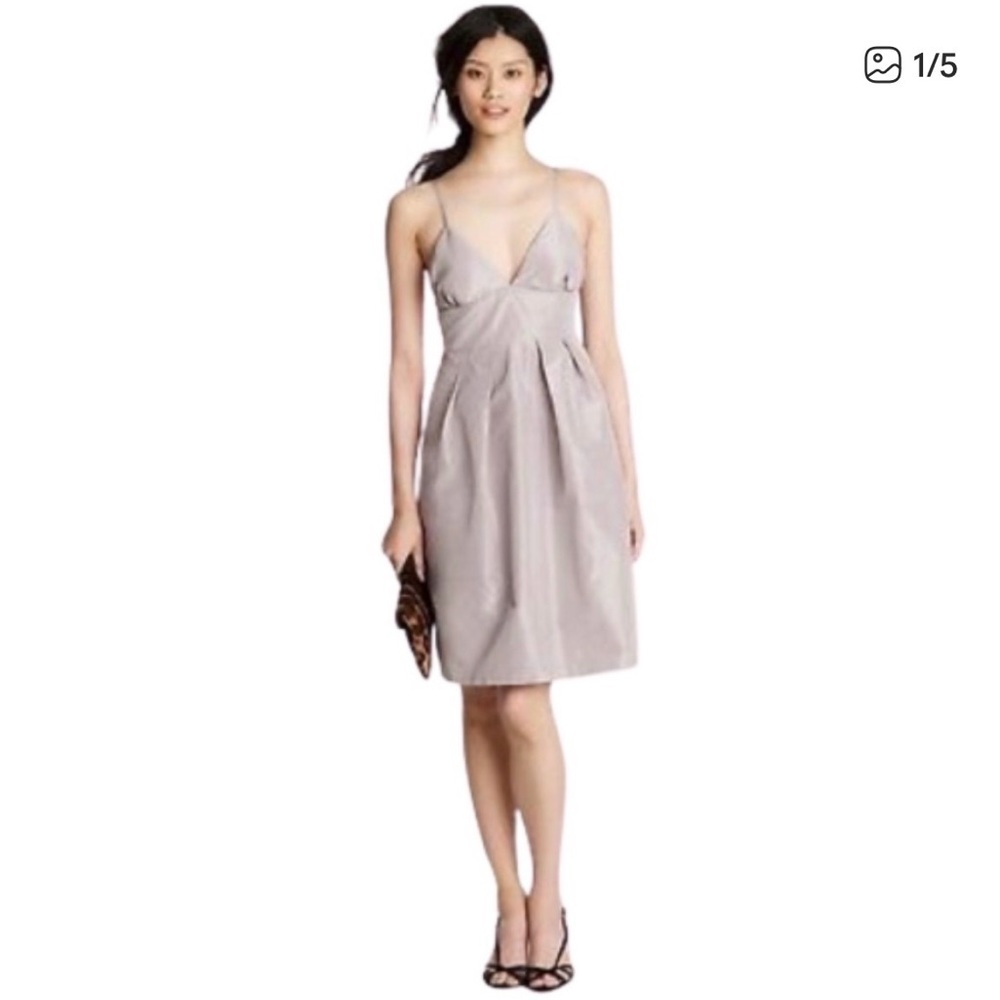 J. Crew - Silk Taffetta Taupe Cocktail Dress - 6